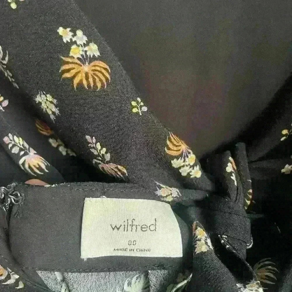 Aritzia Wilfred Écoulement Romper  Black Cream Floral Playsuit size 00 - Picture 9 of 11